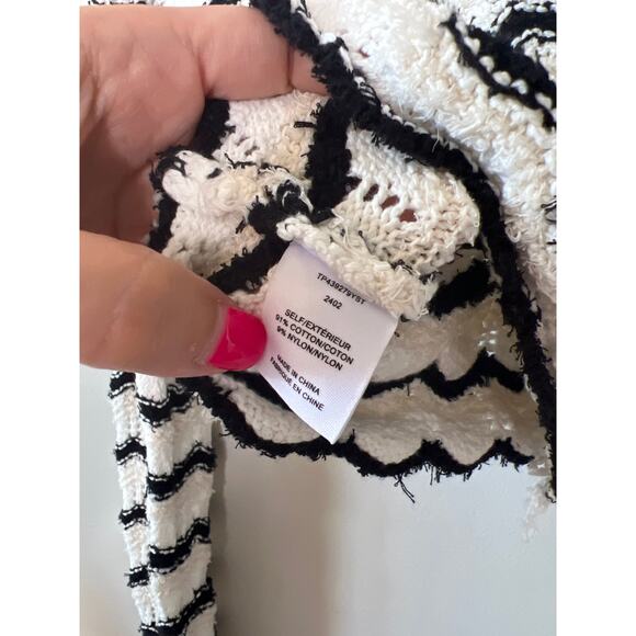 NEW Derek Lam 10 Crosby Noé Scalloped V-Neckline Cardigan Multi Color Size: XS - Picture 5 of 7